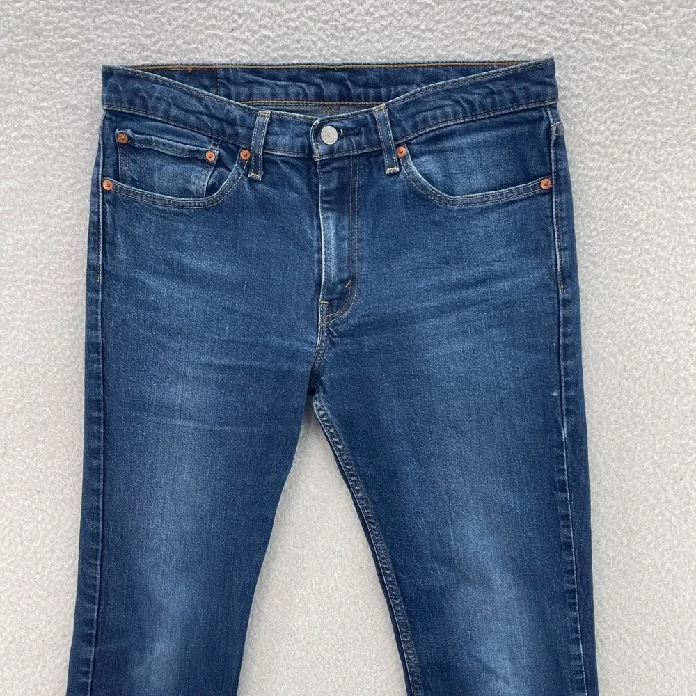 Levis Jeans Mens 34x32 Blue 511 Slim Fit Dark Wash Denim Grunge Preppy Skater